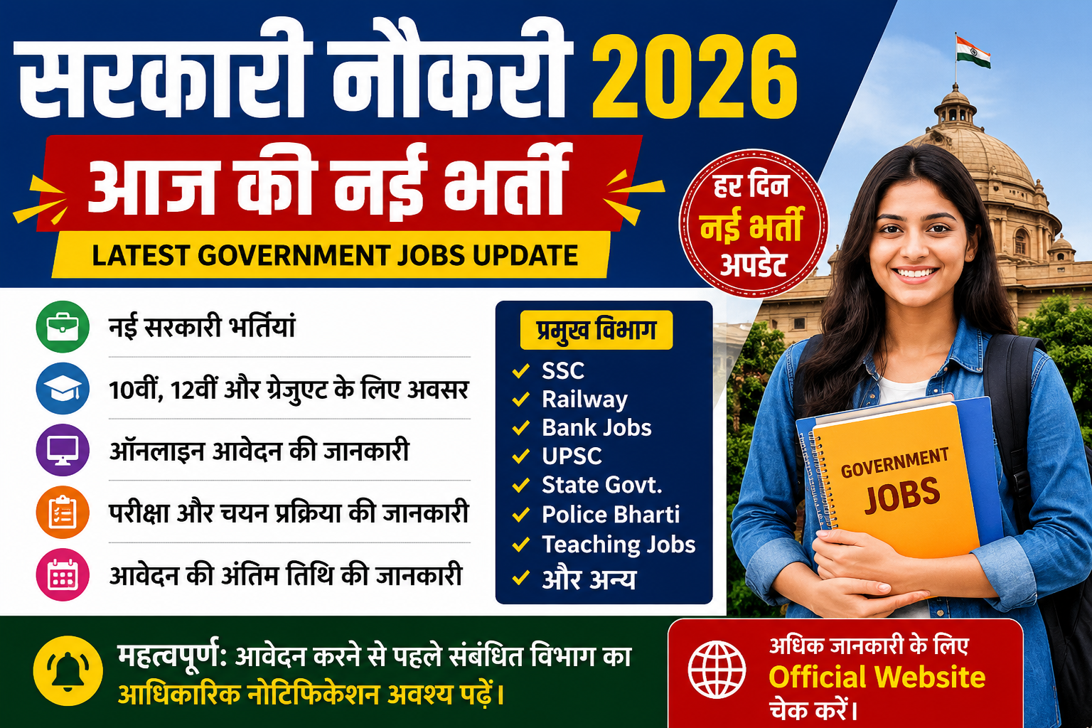 Sarkari Naukari 2026 – नई सरकारी भर्तियां